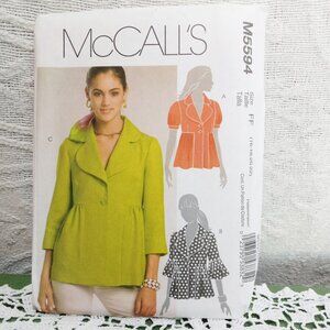 McCall's Sewing Pattern M5594 NIP Uncut/Unused Sz 16, 18, 20, 22